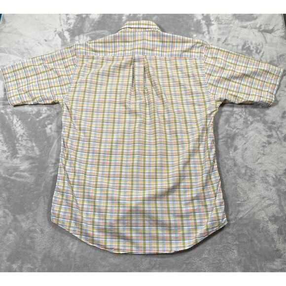 Gitman Bros Shirt Large Plaid Short Sleeve Button Down Casual USA Made Cotton - Picture 3 of 8
